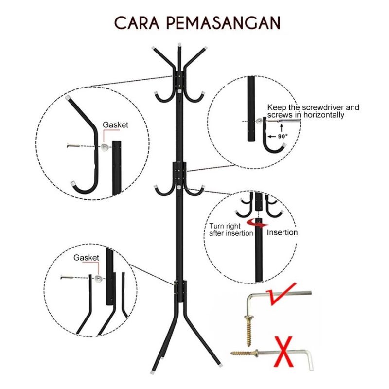 Stand hanger gantungan topi baju multifungsi