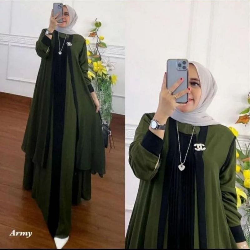 Kanaya Dress Gamis Dewasa Bahan Ceruty Babydoll Baju Kondangan Wanita Ootd Kekinian Fashion Wanita Kekinian Gaun Pesta Muslimah