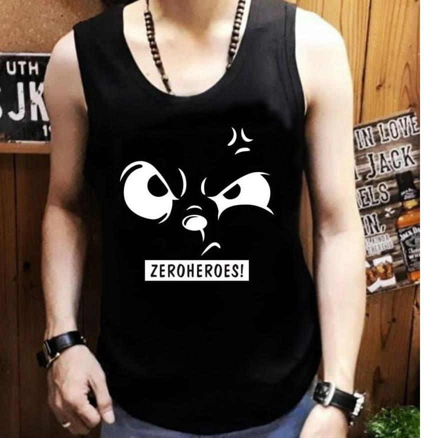 Harga Termurah KAOS DISTRO - ZEROHEROES / KAOS SINGLET / BAJU KAOS COWOK / KAOS HITAM / LEKBONG PRIA