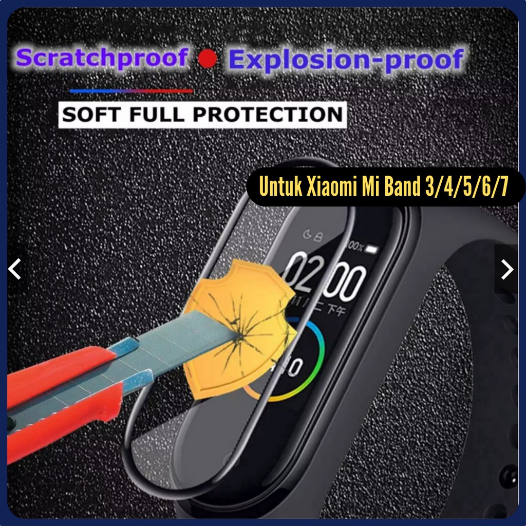 Anti Gores for XlAOMl Ml Band 3 4 5 6 7 Pelindung Layar 3D Jam Tangan Pintar for  XlAOMl Ml Band 3 4 5 6 7 Film Kaca Pelindung Lembut Penuh