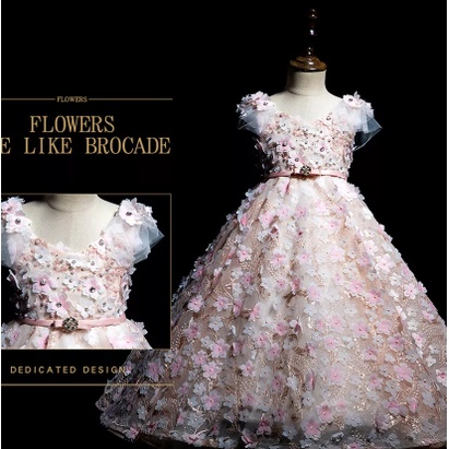 GAUN PESTA PITA MANIK MANIK FLOWER GAUN PESTA ANAK  TERMEWAH DAN ELEGANT