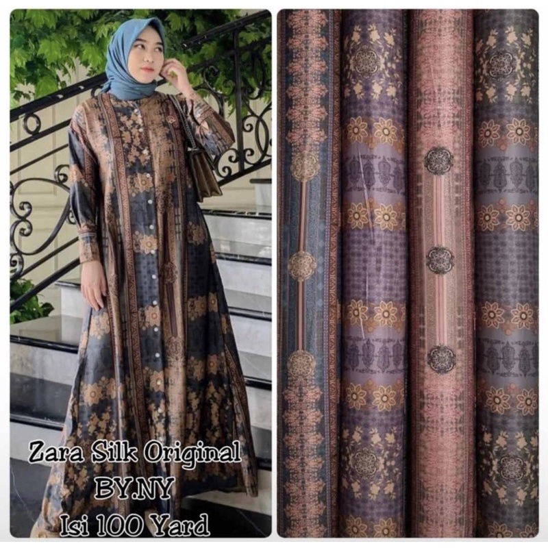 Kain Kain silk brown | kain mengkilat || dress by dyn , motif by dyn