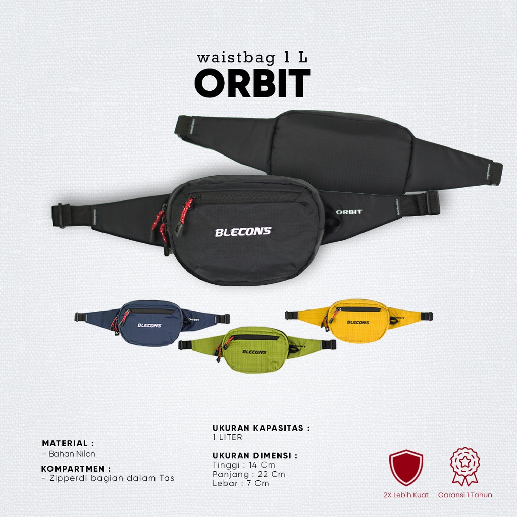 Blecons WaistBag orbit tas selempang - hitam