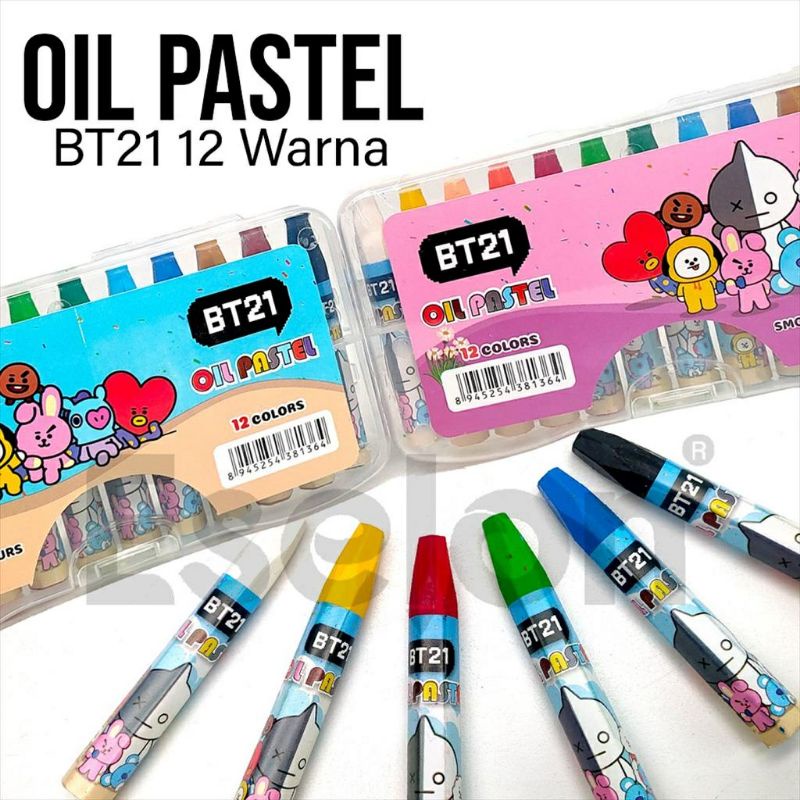 

[AJS] Crayon BT21 12 Warna/Oil Pastel BTS/Crayon Sekolah