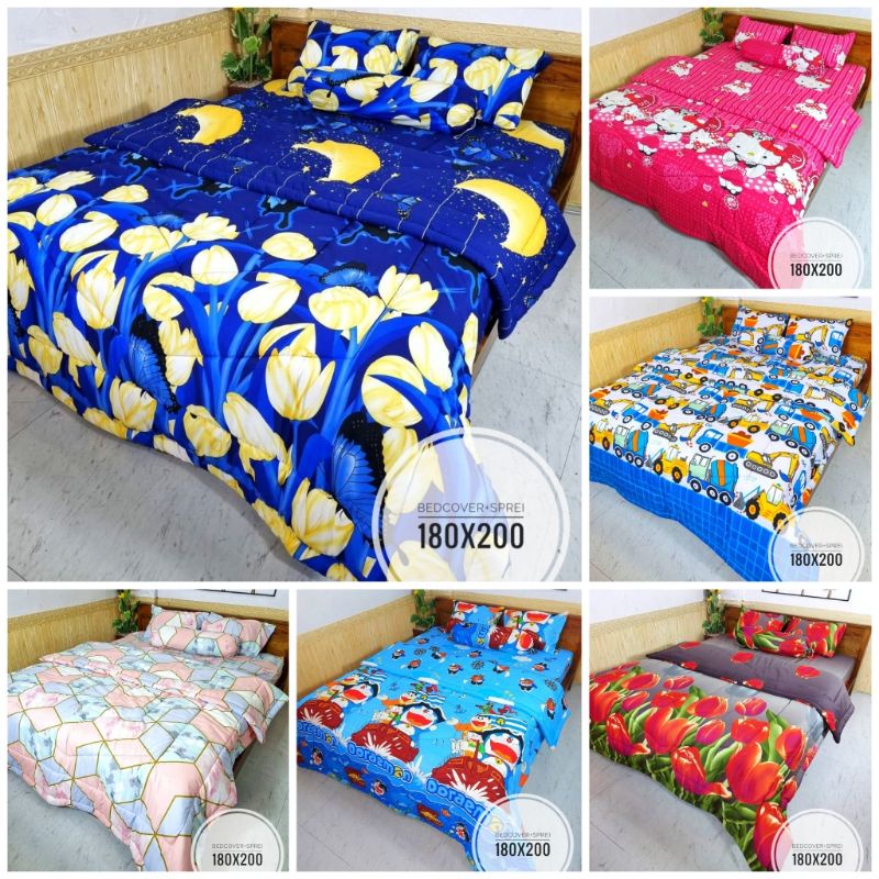 Promo Sprei Set Badcaver Murah Bedcover Homemade Berkulitas