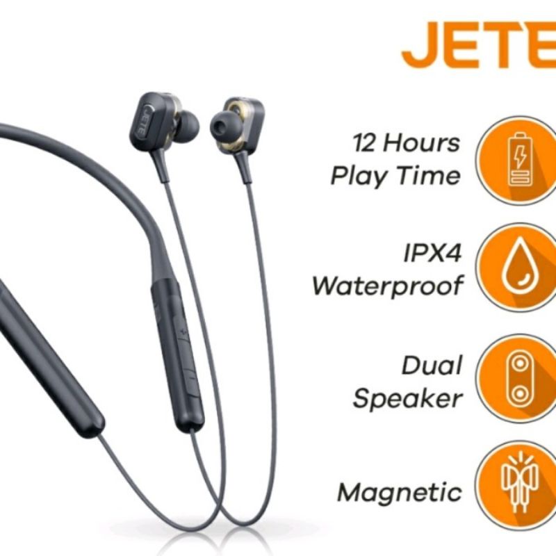 Jete 10 Headset Bluetooth Earphone Neckband Wireless Sport HF BT