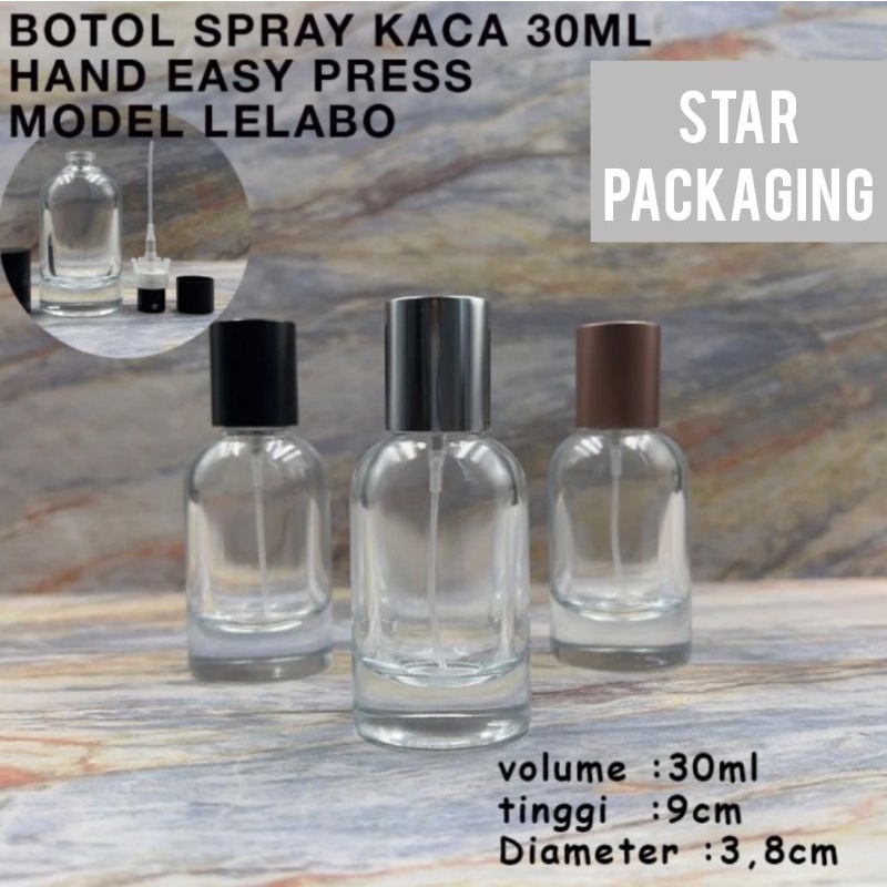 Botol 30ml Botol Parfum 30ml Spray Kaca Hand Easy Pump Press Model LLB Botol Kaca 30ml Botol Parfum