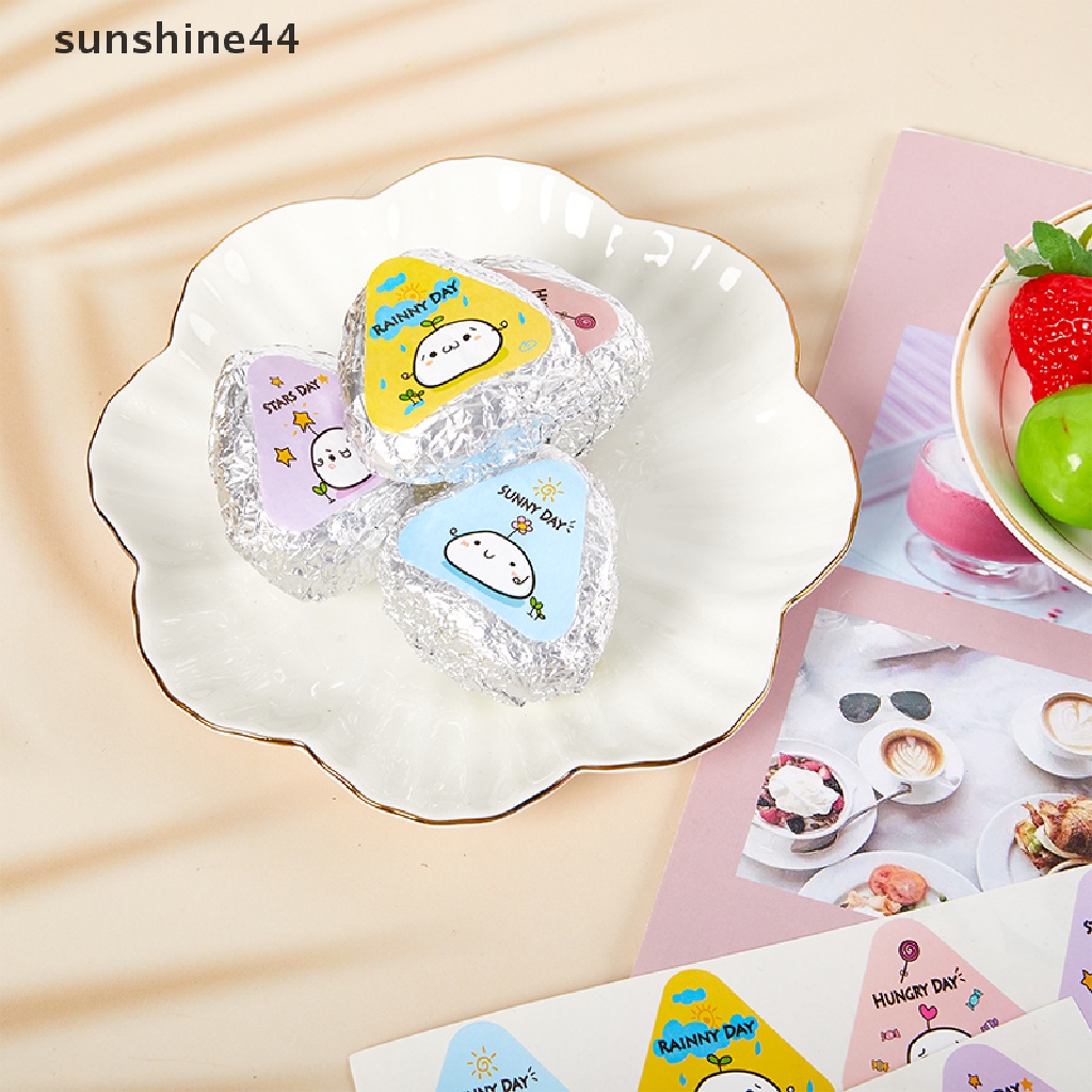 Sunshine 100Pcs Stiker Segel Kantong Makanan Bentuk Segitiga