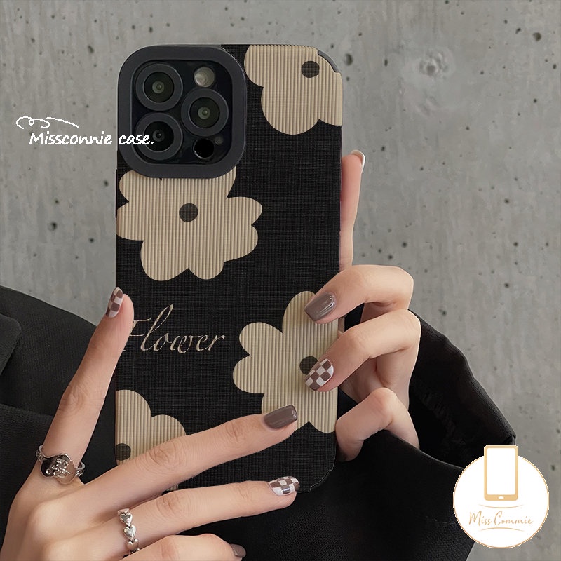 Casing Soft Case TPU Motif Bunga Retro Untuk iPhone 7 + / 8 + / 11 Pro Max / 12 / 13 / 14 Pro Max / XR / X / XS Max