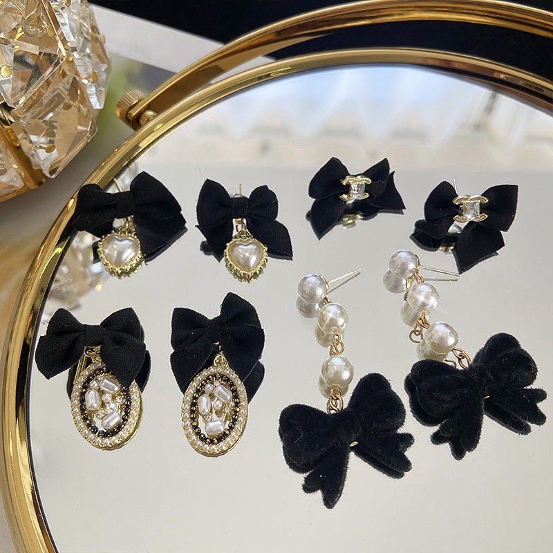 Anting Stud Hias Mutiara Gaya Vintage Korea Untuk Wanita