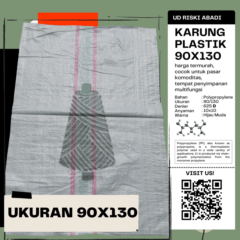 Karung Plastik Baru 90x130 Hijau Muda