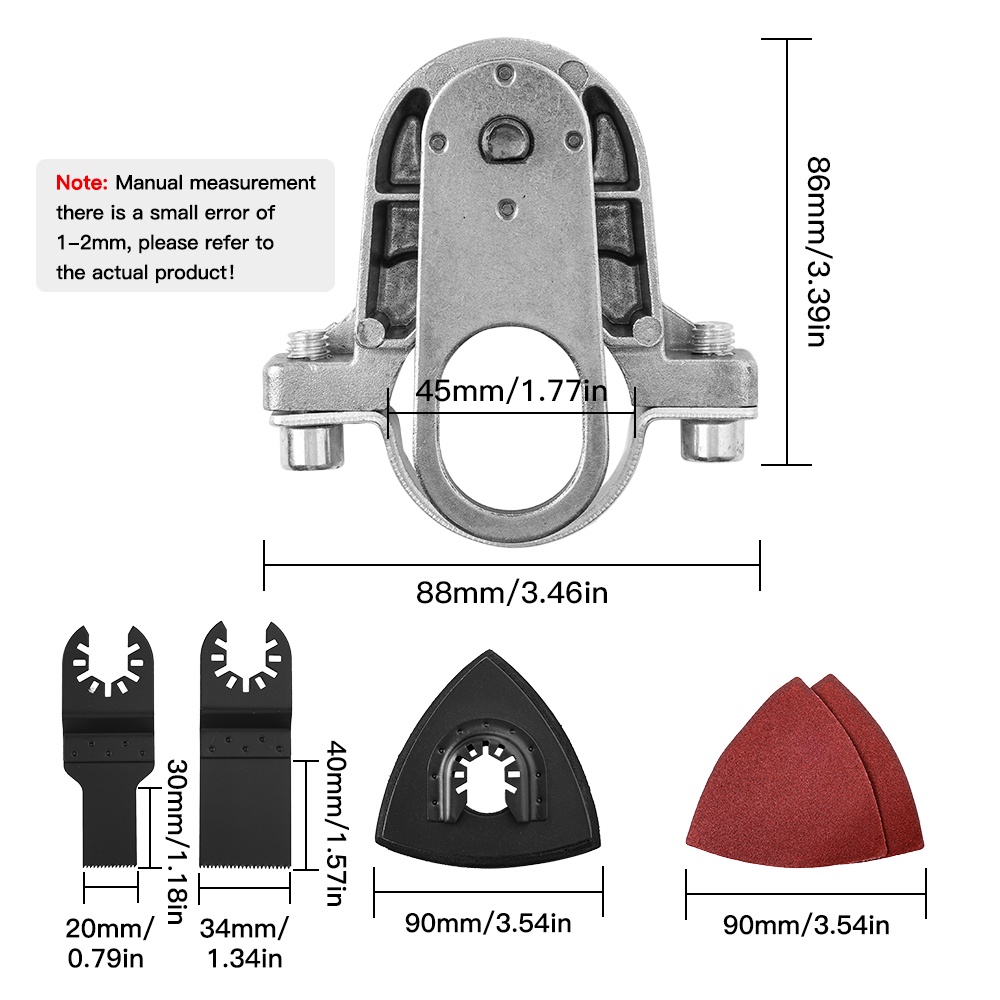 11pcs/set Adaptor Oskilasi Gerinda/ Adaptor Oskilasi Komplit Multiguna/ Adaptor Gerinda Menjadi Oskilasi