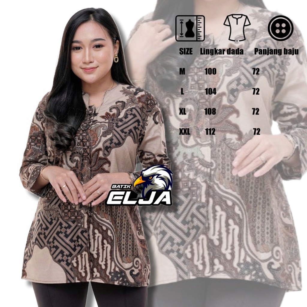 Baju Batik Wanita Modern Lengan Panjang Premium Untuk Seragam Kantor Dan Lainya