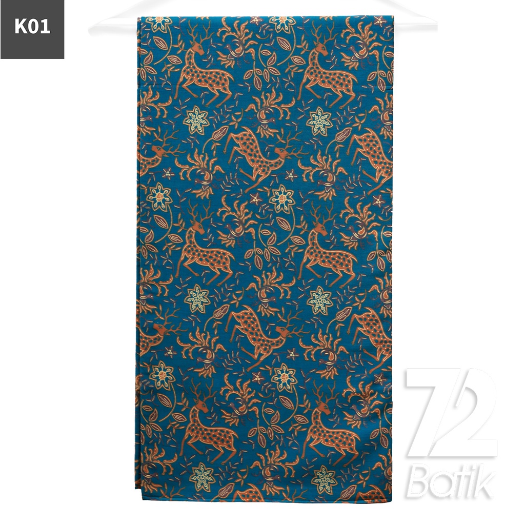 KAIN BATIK PREMIUM Bahan Katun Motif Rusa Kutub Warna Tosca 722603 CAP 72IL Jarik Jarit Samping Kebat Panjang Batik Katun Modern Premium Bahan Seragam Batik Pernikahan Kantor Keluarga Murah Kamen Jadi Batik Bali Lembaran