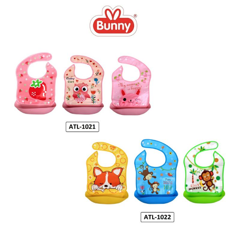 Lusty Bunny Foldable Bib With Crumb Catcher Slaber Celemek Bayi 1021/1022