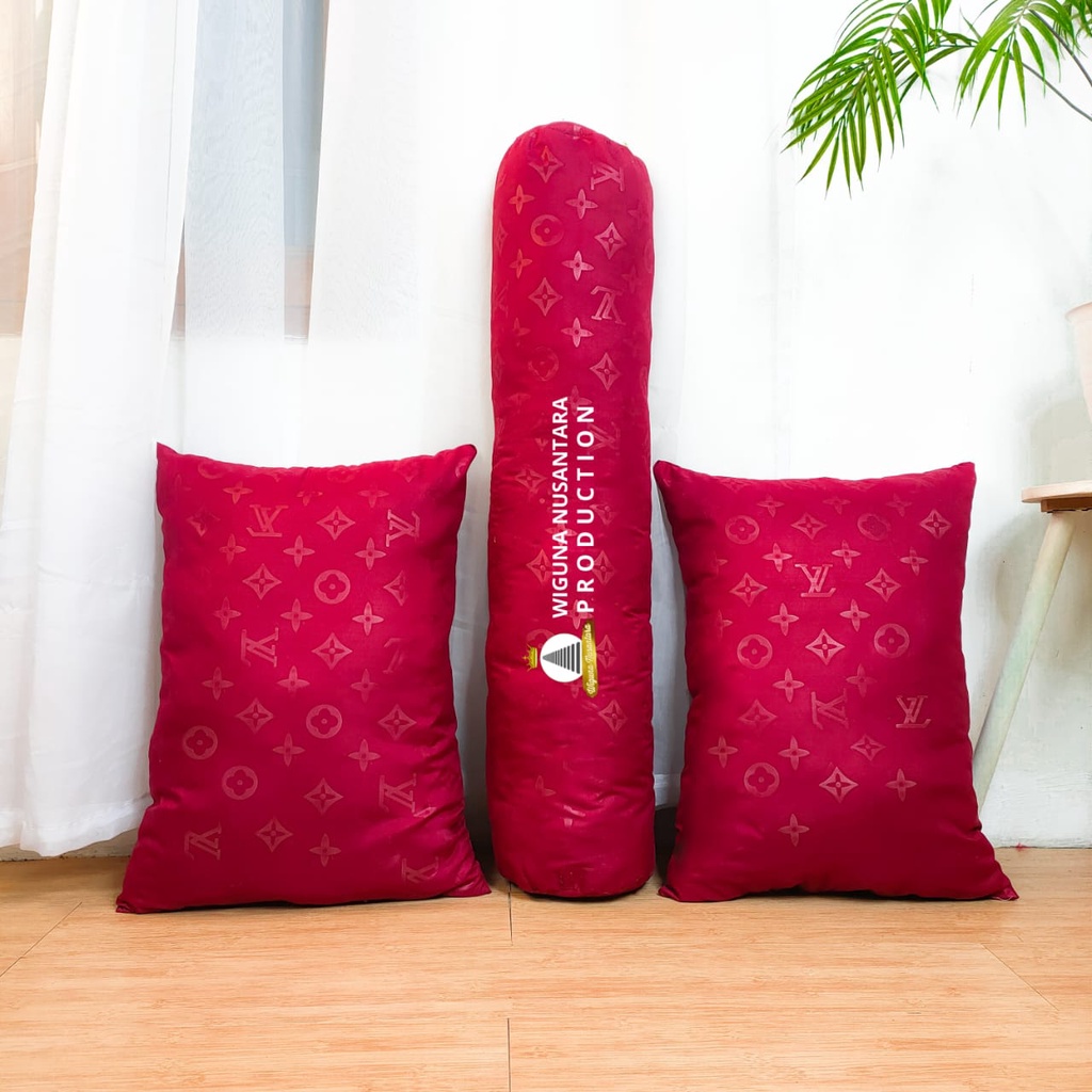 Paket Hemat 2 Bantal dan 1 Guling Tidur - Motif Embos