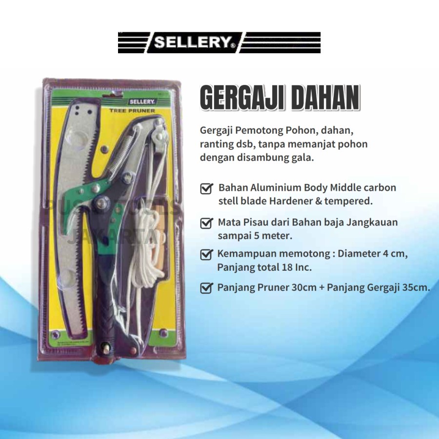 Alat Gergaji Potong Dahan / Ranting Pohon Tinggi Tree Pruner Sellery 66-275