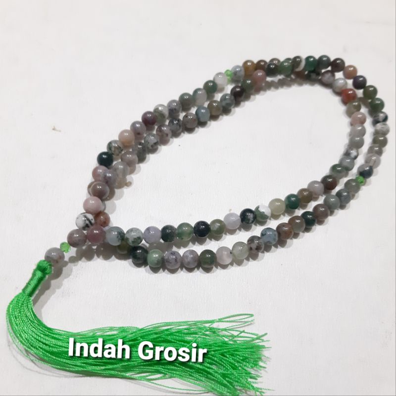 TASBIH BATU AKI HIJAU LUMUT SULIKI 6MM 99BUTIR ORIGINAL STONE