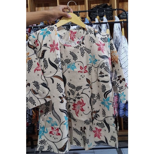 Blouse Batik wanita Atasan lengan Pendek Motif Terbaru Murah