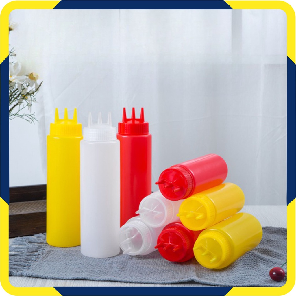 Murah Lebay S263 Botol Saos Sauce Saus 3 Lubang / Botol Plastik Mayonaise / Botol Plastik Kecap Tomat