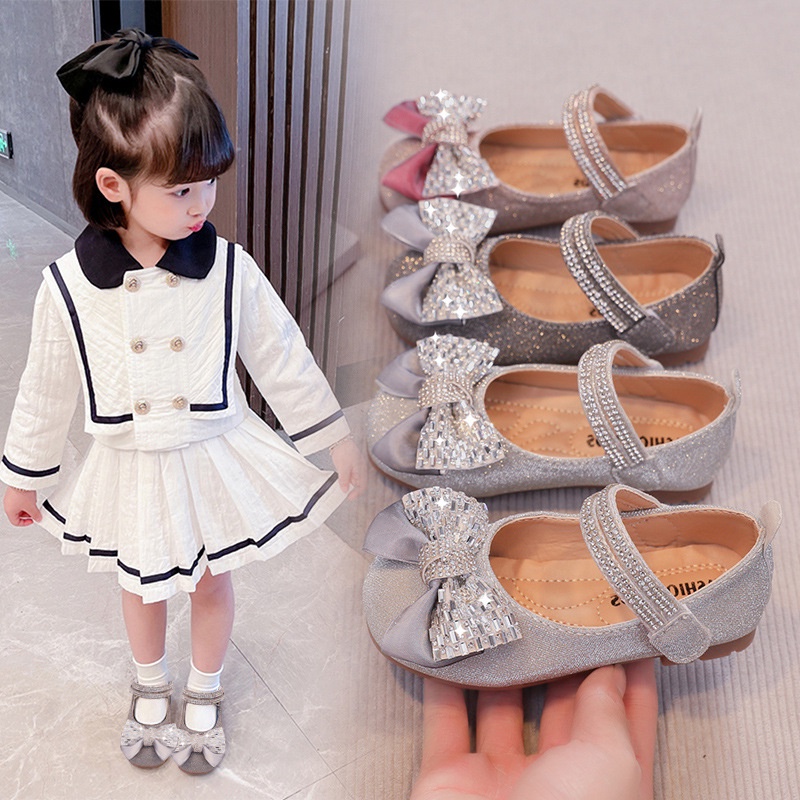 SH13-Sepatu Pesta Anak Perempuan Crystalis Combi Silk