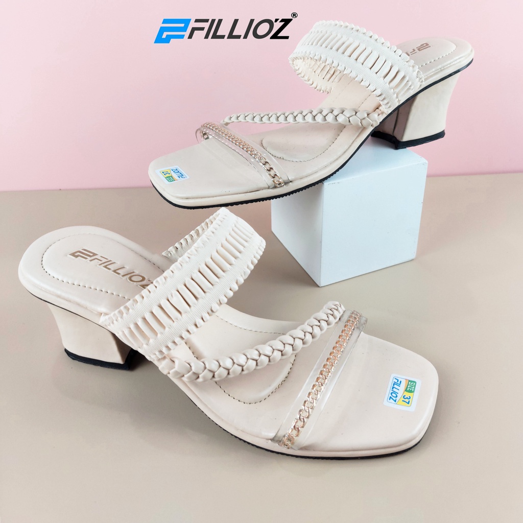 Fillioz Shanum Sandal Heels Wanita Terbaru Jelly Kerut Elastis Hak 5cm