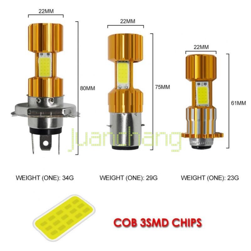 Lampu Depan COB H4 PD15 BA20D Model Cakar Tunggal Untuk Motor H4