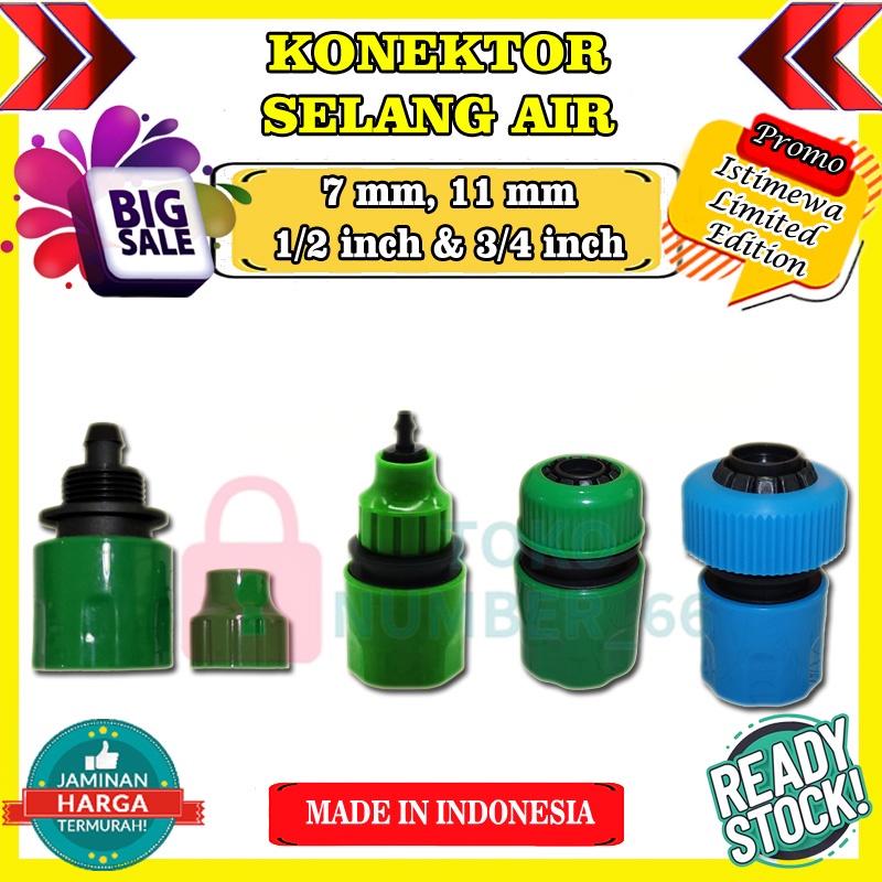 Quick Konektor Selang Air 1/2 inch-5/8 inc-3/4 inch Quick Relase Sambungan Selang 7mm-11mm Murah Cod