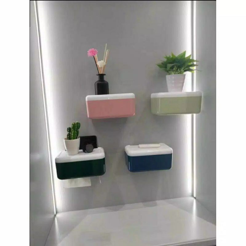 LT- BKT188 Tempat TISSUE TOILET Gantung / Box kotak TISU Gulung WC TEMPEL