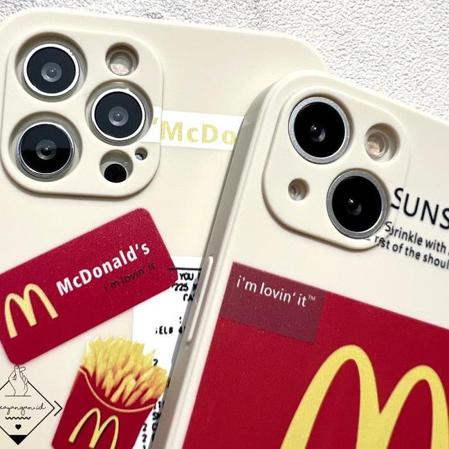 MCD Mcdonald Case Iphone 11 12 13 PRO MAX MINI Casing Lucu Doff Simple - HOT DOG, 11