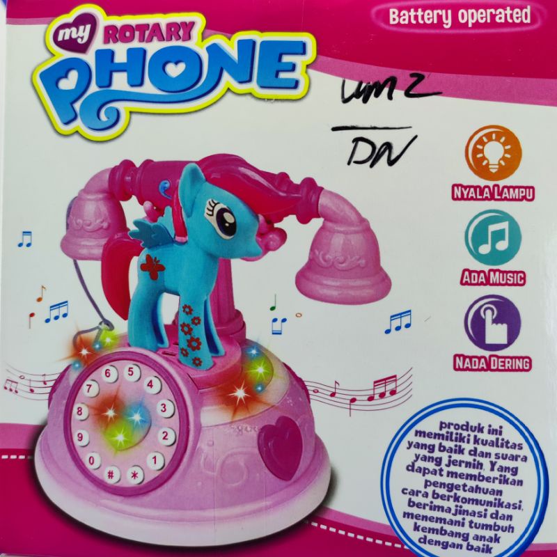 Mainan My Rotary Phone karakter Mainan Telfon Rumah Karaktet Mainan telfon Music Lampu YD3
