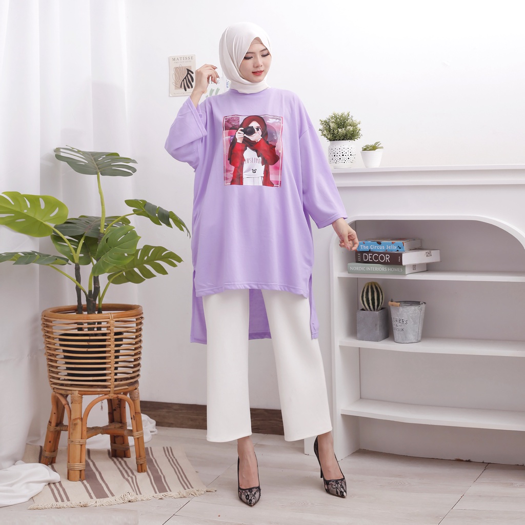 GR TUNIK OVERSIZE BASIC KAOS JUMBO GAMBAR PRINT DTF LEMBUT (BUKAN SABLON) TUNIK BABYTERRY SR573