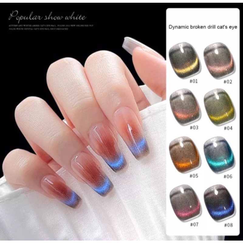 FS_SHOOP  Lem Cat Kuku Mata Kucing, Lem Poles Kuku Mata Kucing Putih Fototerapi Musim Gugur dan Musi