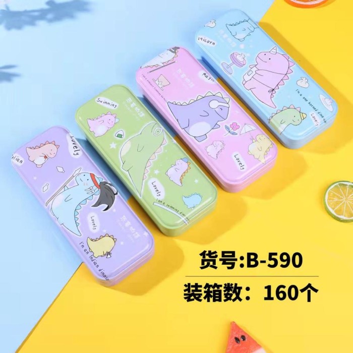 

Pencil case kaleng motif cute dinosaur satuan OLS76