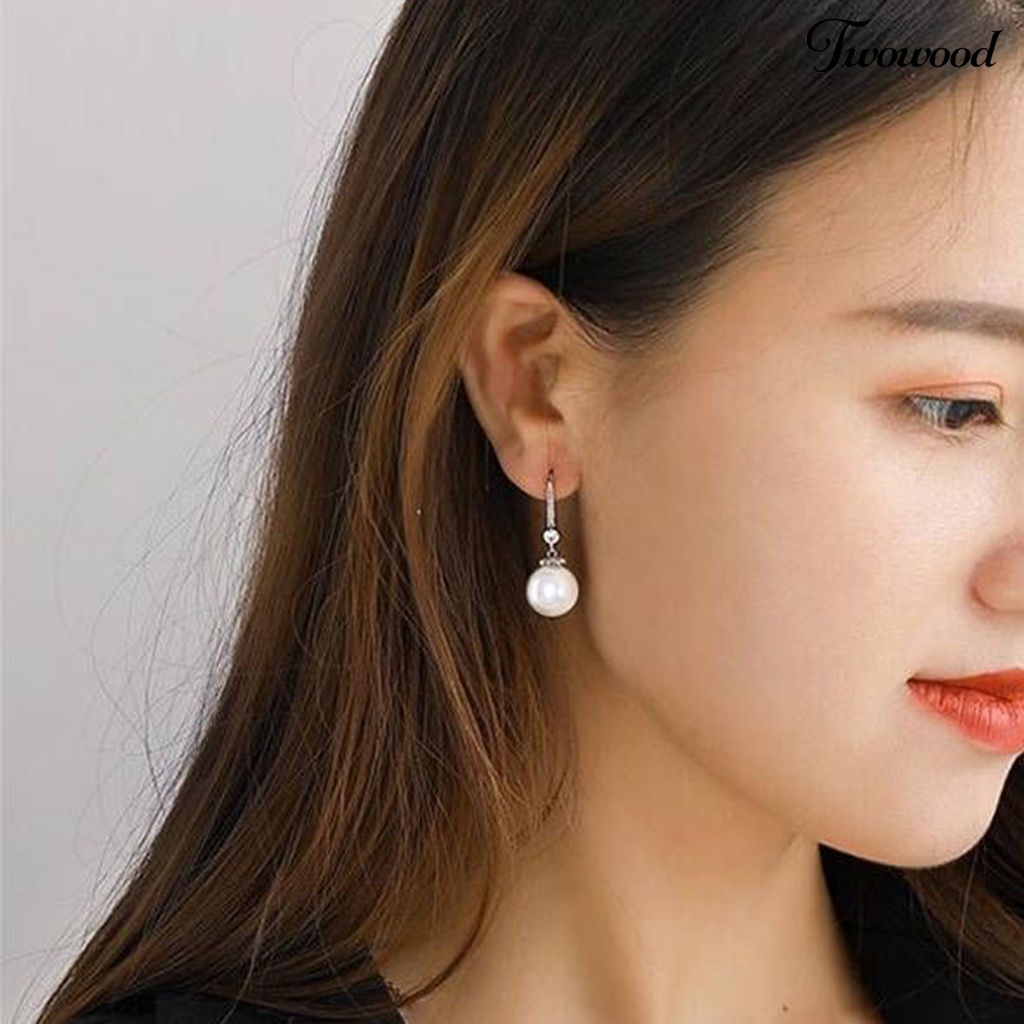 Anting Hook Mutiara Berlian Imitasi Untuk Pesta Pernikahan