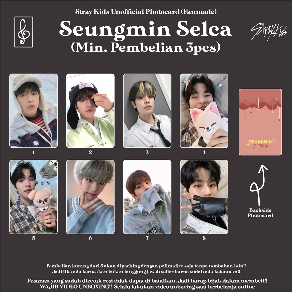 [SELCA SKZ SEUNGMIN] PHOTOCARD STRAYKIDS SELCA BOYFRIEND MATERIAL DECO FANMADE