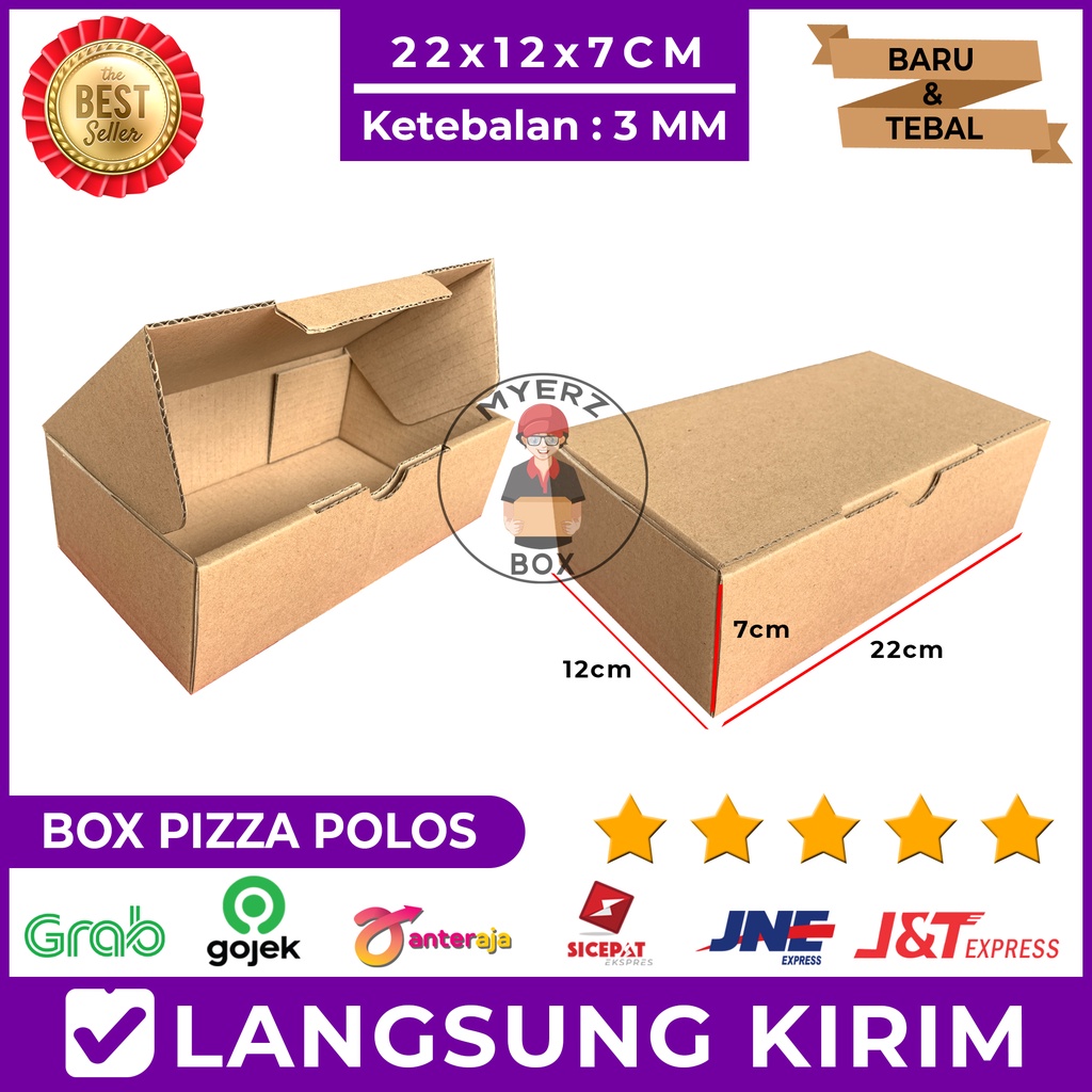 

Kardus Die Cut Pizza Polos 22x12x7 Cm Single Wall, Tebal Baru Murah