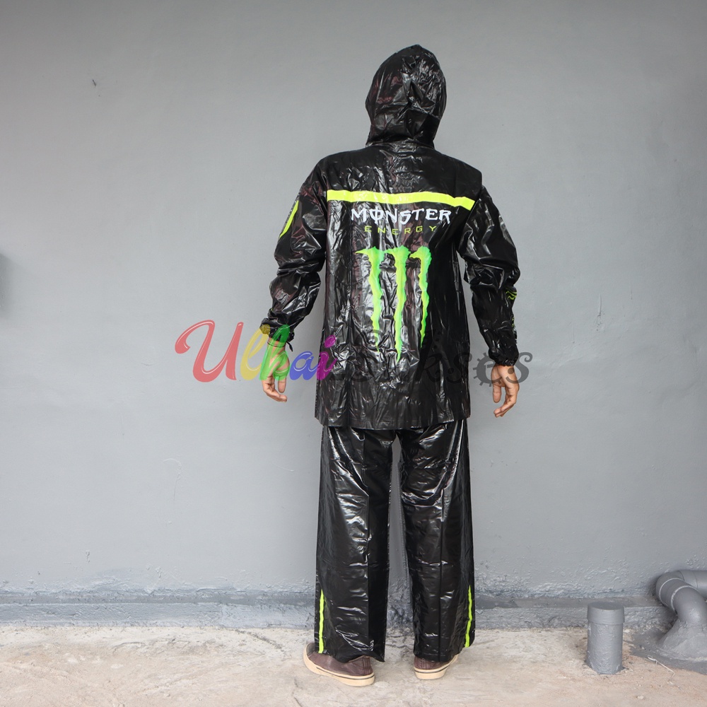 Jas Hujan Setelan Monster Raincoat Jaket dan Celana Indoplast Best Quality Mantel Hujan Murah Pria Wanita