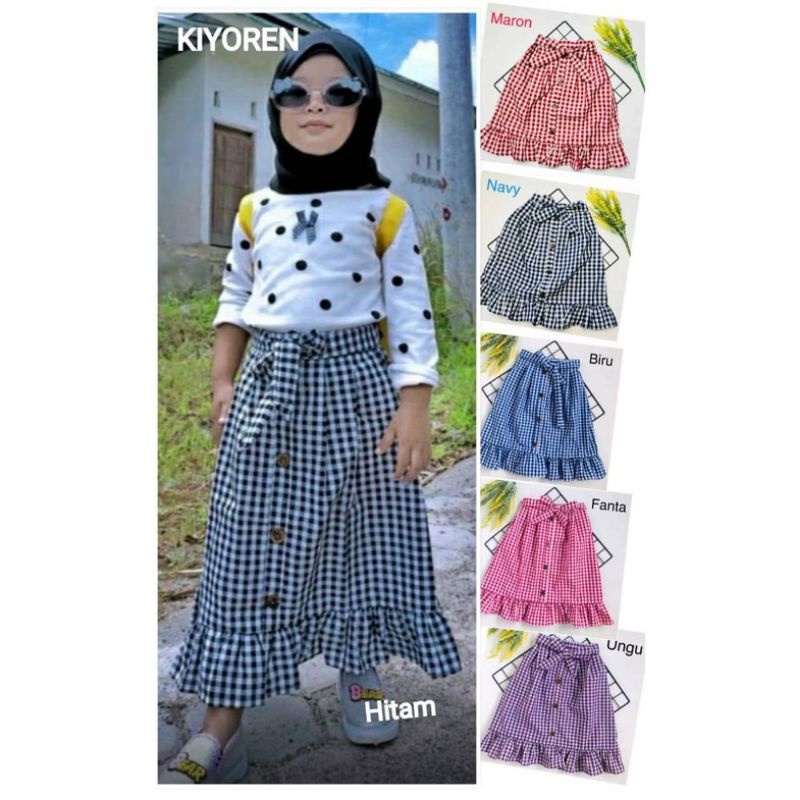 KIYOREN ROK ASELA SKIRP/ROK ANAK 4-11 TAHUN DENGAN MOTIF KOTAK