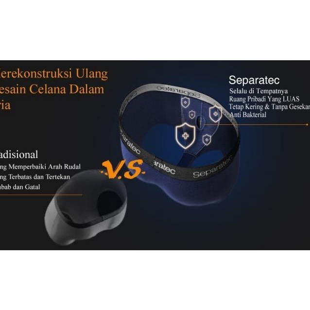 Celana Dalam Pria Separatec Trunks Micro Modal Premium 1 Pcs - Abu-Abu - XL