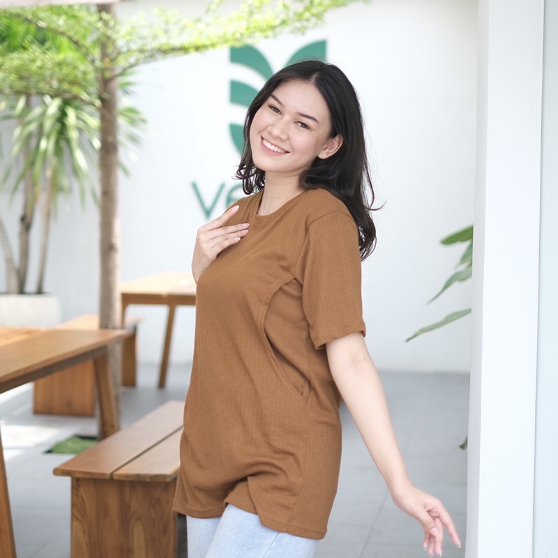 [ BUSUI ] Kaos Polos Menyusui Friendly Lengan Pendek Fisy