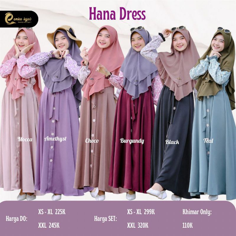 ✅READY STOK HANA DRESS BY EMKAHIJAB || DRES Hanna emkahijab original