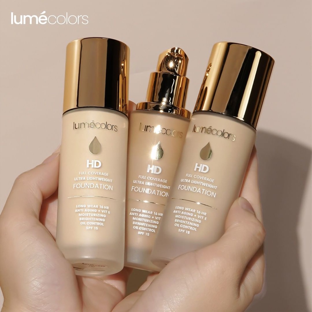 Lumecolors HD Full Coverage Ultra Lightweight Foundation - 10ml &amp; 30ml | Tahan Hingga 16 Jam