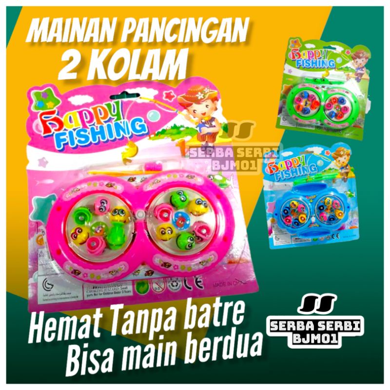 HAPPY FISHING GAME MAINAN PANCINGAN IKAN 2 KOLAM MAINAN ANAK PANCINGAN MAINAN PANCINGAN PUTAR MAINAN ANAK MURAH BANJARMASIN