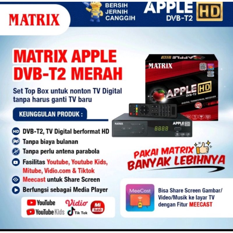 Set Top Box  Digital Matrix Apple Merah