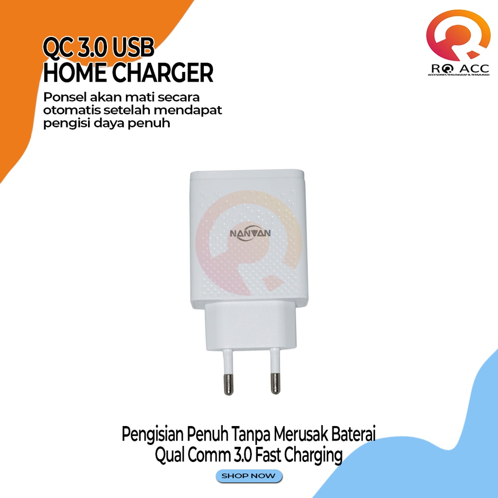 [RO ACC] CX-180 NANVAN CHARGER FAST CHARGING QUALCOMM 3.0 3A ALL TIPE HP