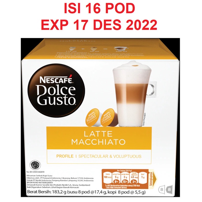 

NEW Nescafe Dolce Gusto Latte Macchiato 16 Capsule | Coffee Kapsul Kopi - 17 Des 2022