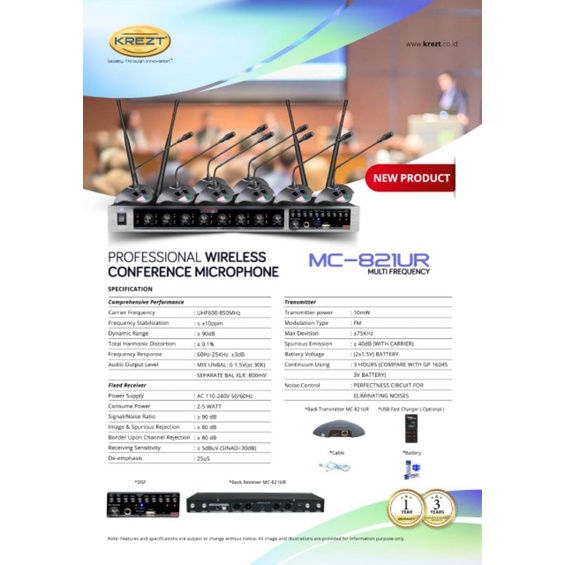 Mic meja wireless Krezt mc 821UR original Krezt 821ur(8mic meja)
