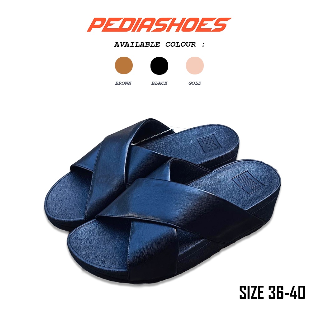 Fitflop Ringer Cross Slide / Sandal Fitflop / Sandal Wanita / Fitflop Ringer / Sandal Selop