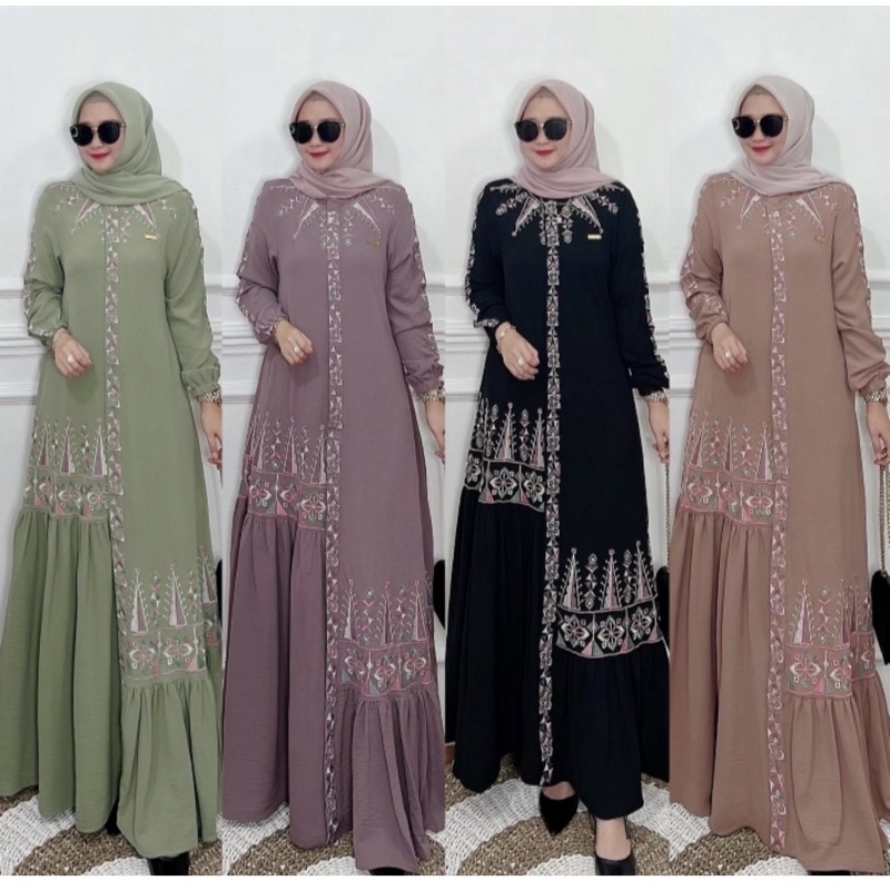 gamis crincle / gamis bordir crincle / gamis crincle bordir